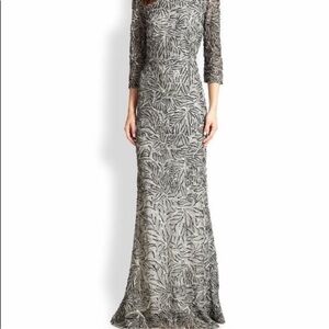 Alice and Olivia beaded black and white gown